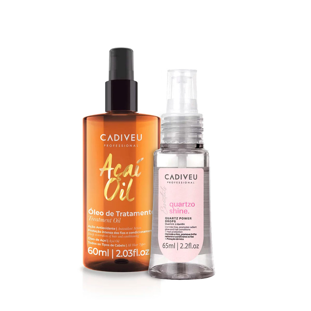 Óleo de Açaí Cadiveu Repara Antifrizz + Óleo Quartzo Shine 65ml