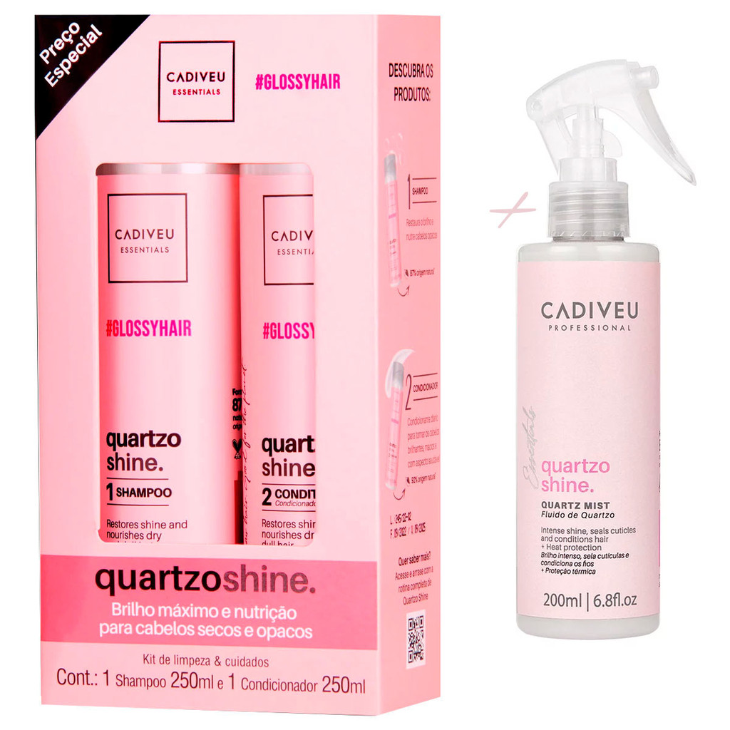 Kit Cadiveu Quartzo Shine 250ml + Fluído Quartzo Shine Mist