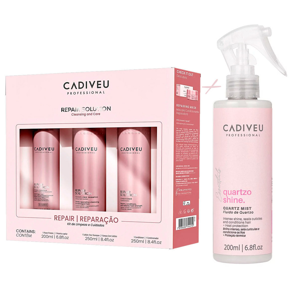 Kit Cadiveu Repair Solution + Fluído Quartzo Shine Mist