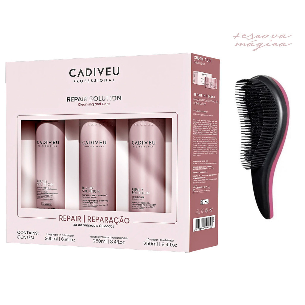 Kit Cadiveu Repair Solution Reparação Reseta Danos (+Escova)