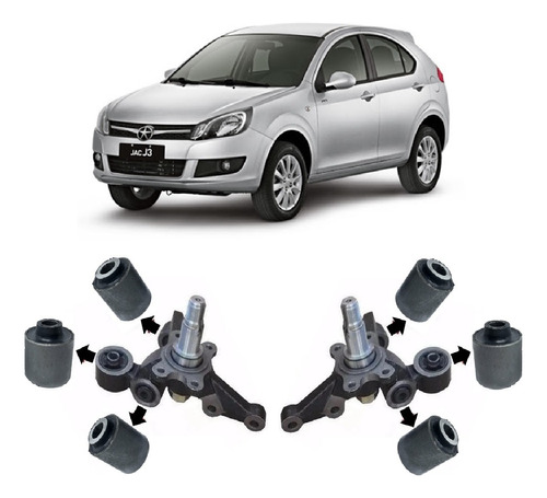 Kit 6 Bucha Manga Eixo Traseira Jac J3 Ano 2009 Ate 2016