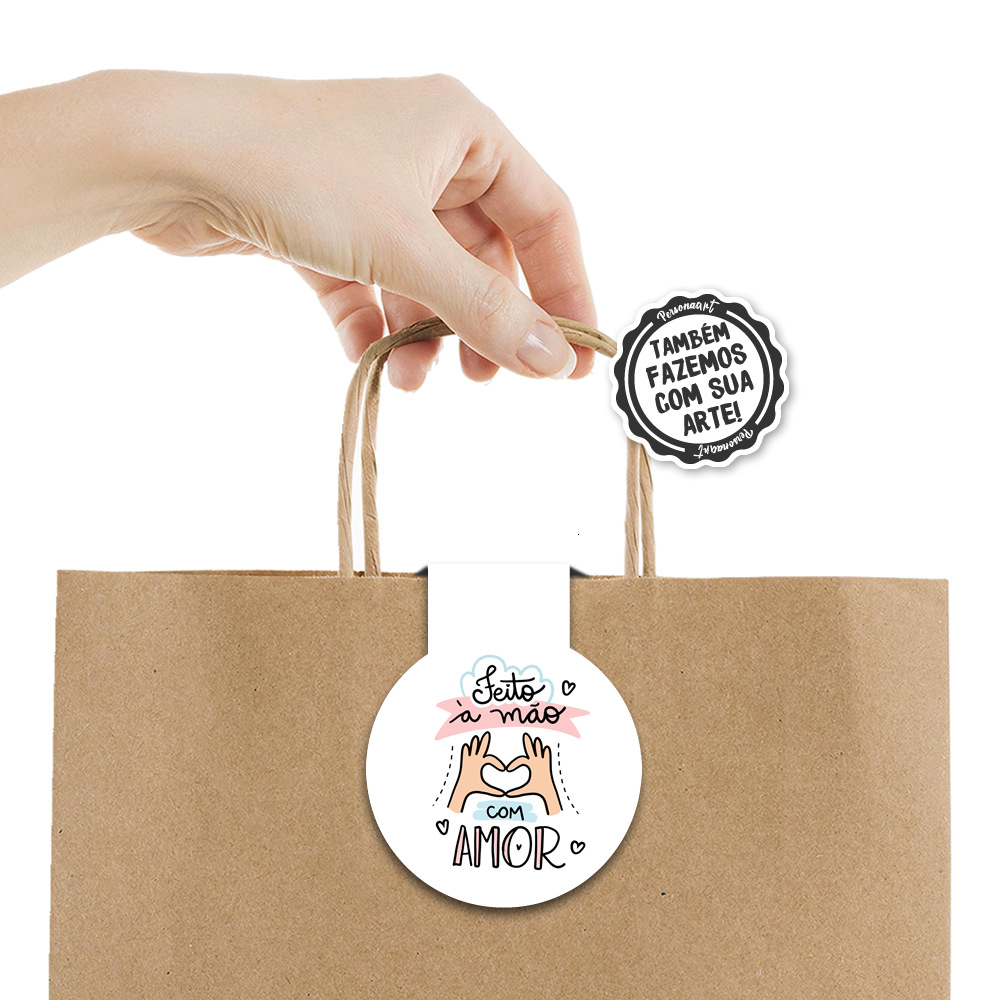 KIT 24 Etiquetas de Adesivos para Lacre de Segurança Ecom personalizado para empresa A100 Feito a mão com amor