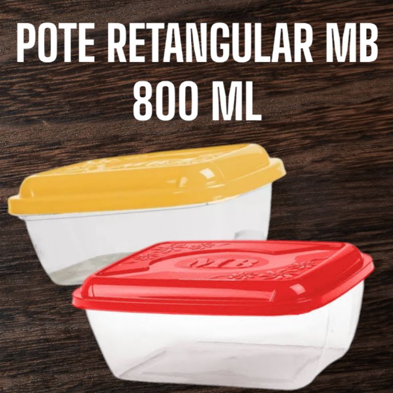 Pote Retangular MB 800 ml