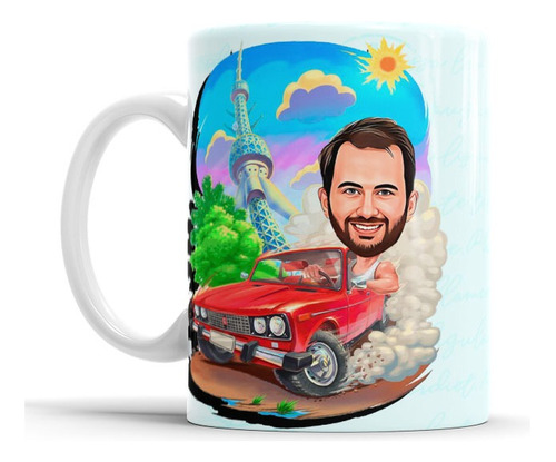 Caneca Com Caricatura Personalizada Avatar Viajante 325