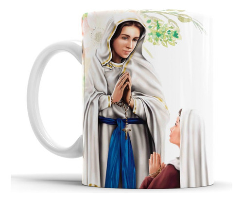 Caneca Santos Católicos Nossa Senhora De Lourdes   325 Ml