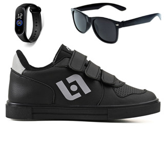 Tenis Infantil Casual Escolar Meninos Street Calce Facil+ Oculos + Relogio em Oferta na Shopee
