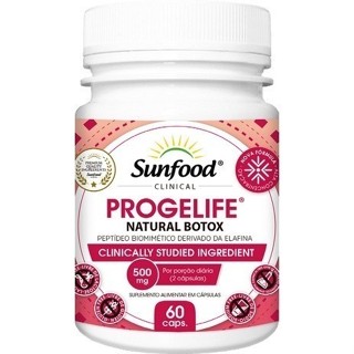 Progelife Natural Botox 500mg 60 Cápsulas - Sunfood em Oferta na Shopee