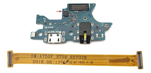 Placa De Carga Sub + Cabo Flat Flex Galaxy A7 2018 A750