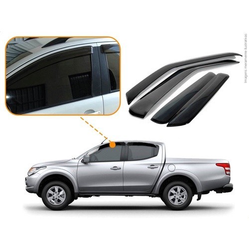 Calha de Chuva Defletor Mitsubishi L200 Triton Sport 2016 a 2020 4 Portas Ecoflex