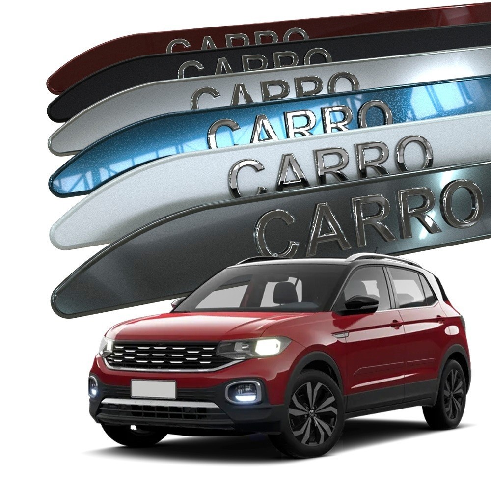Jogo de Friso Lateral T-cross 2019 A 2024 Facão Redondo Alto Relevo Adesivo Acessórios para Carro
