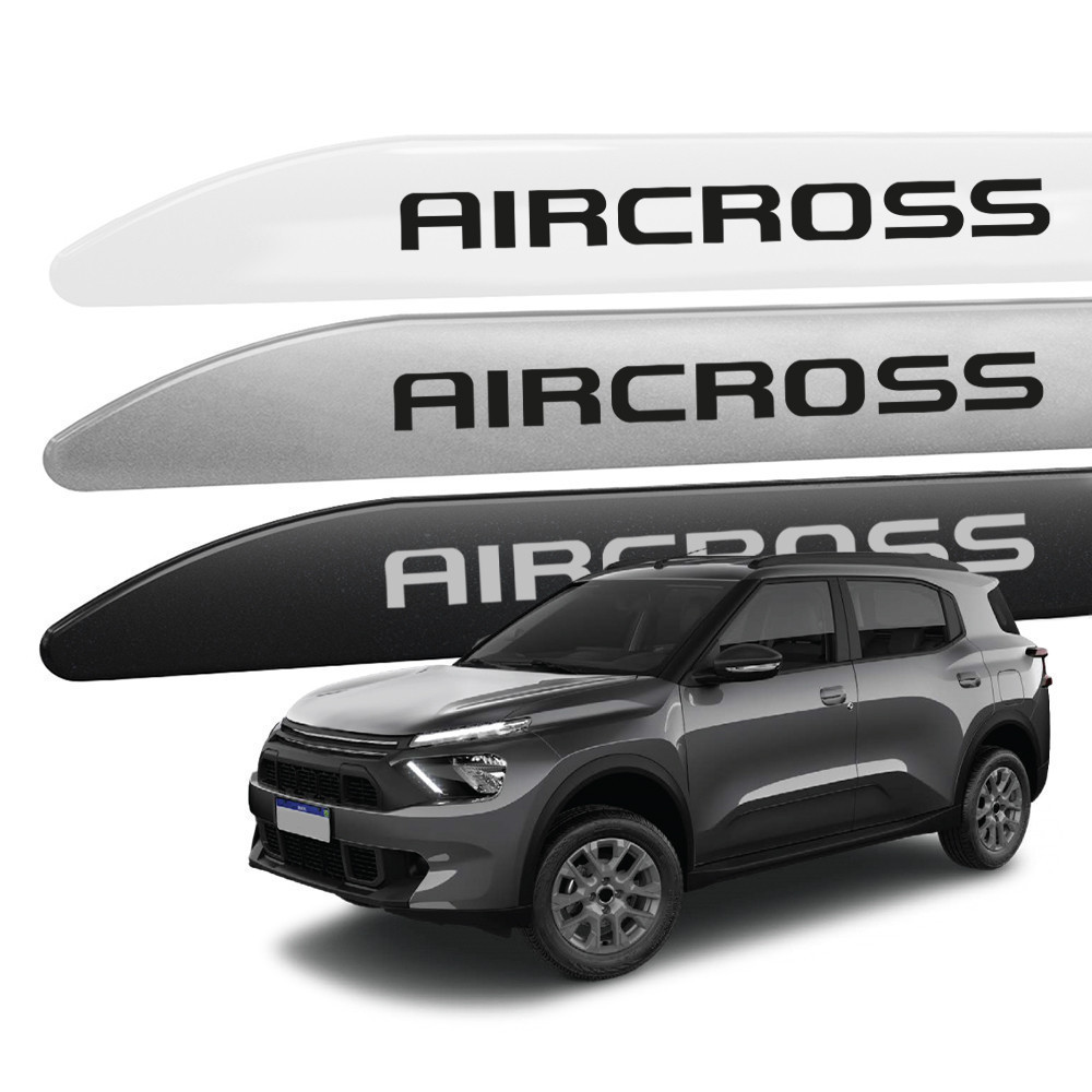 Friso Lateral Facão Para C3 Aircross 2024 Ponta Facão Cor Original e com Grafia em Adesivo - Modelo Universal Compatível