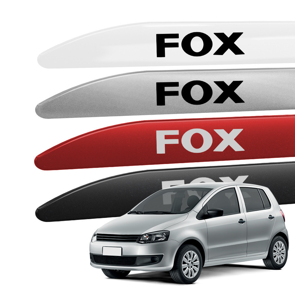 Friso Lateral Fox 2003 a 2022 4 Portas Ponta Facao Cor Original e com Grafia em Adesivo - Modelo Universal Compatível