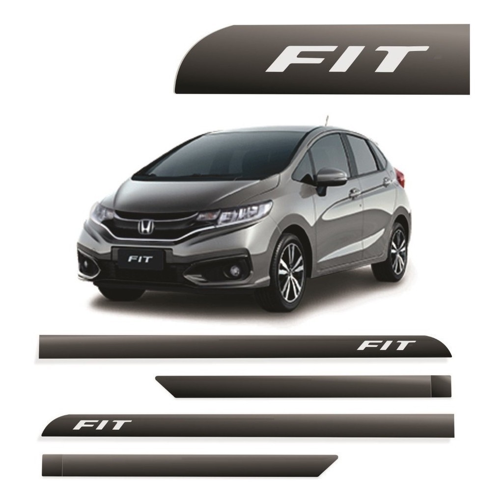 Friso Lateral Porta Honda Fit Cinza Barium 2017 A 2022