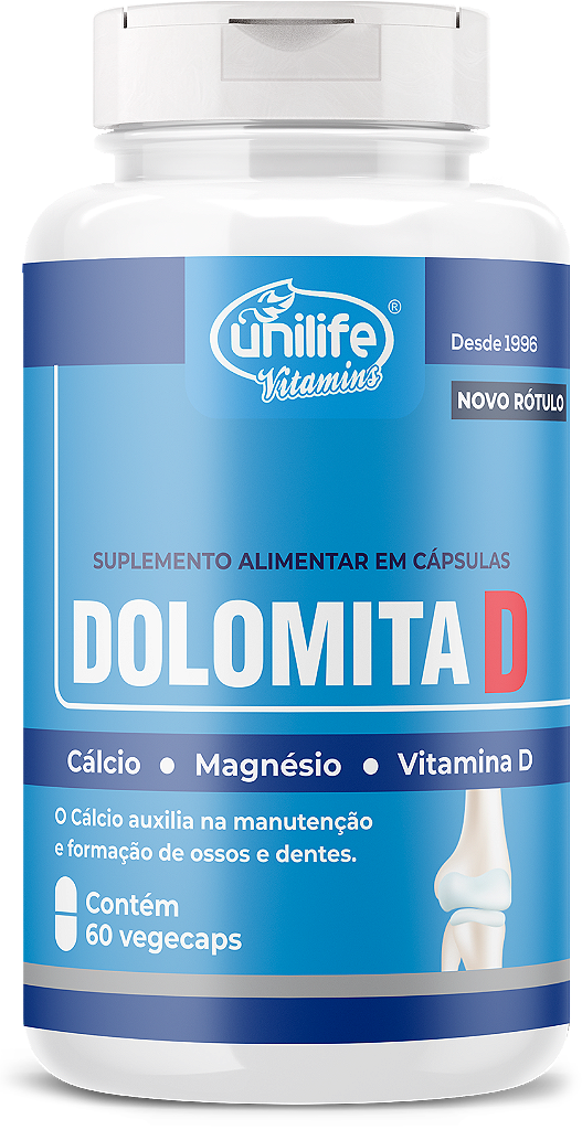 Dolomita D - Cálcio, magnésio e vitamina D - 60 cáps