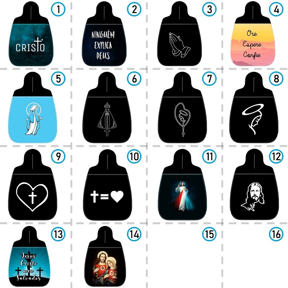 Lixeira para Carro Neoprene todas as marcas Religioso Jesus Terço Nossa Senhora Ore espere e Confie
