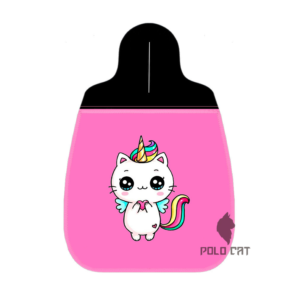 Lixocar para Carro Automovel Limpeza Personalizado Neoprene 2mm Grosso Gato Unicornio Rosa