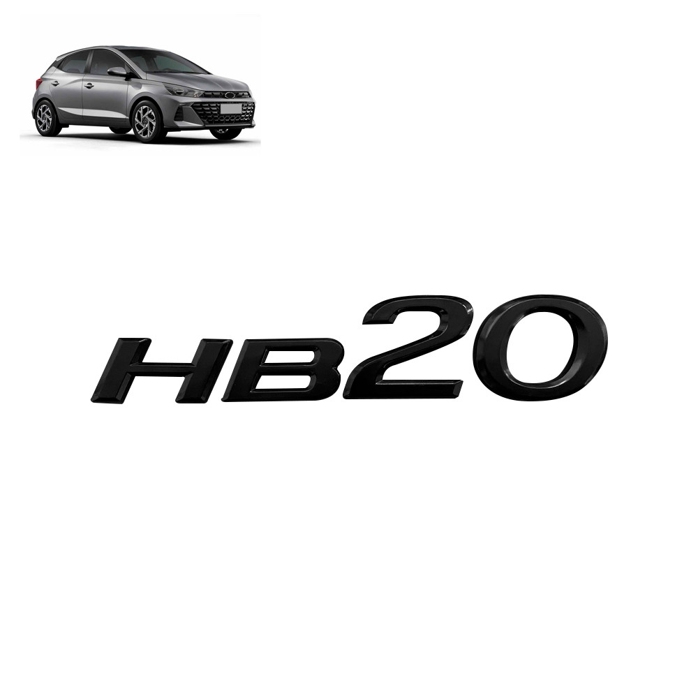Emblema Letreiro HB20 2019 2020 2021 2022 2023 Black Piano