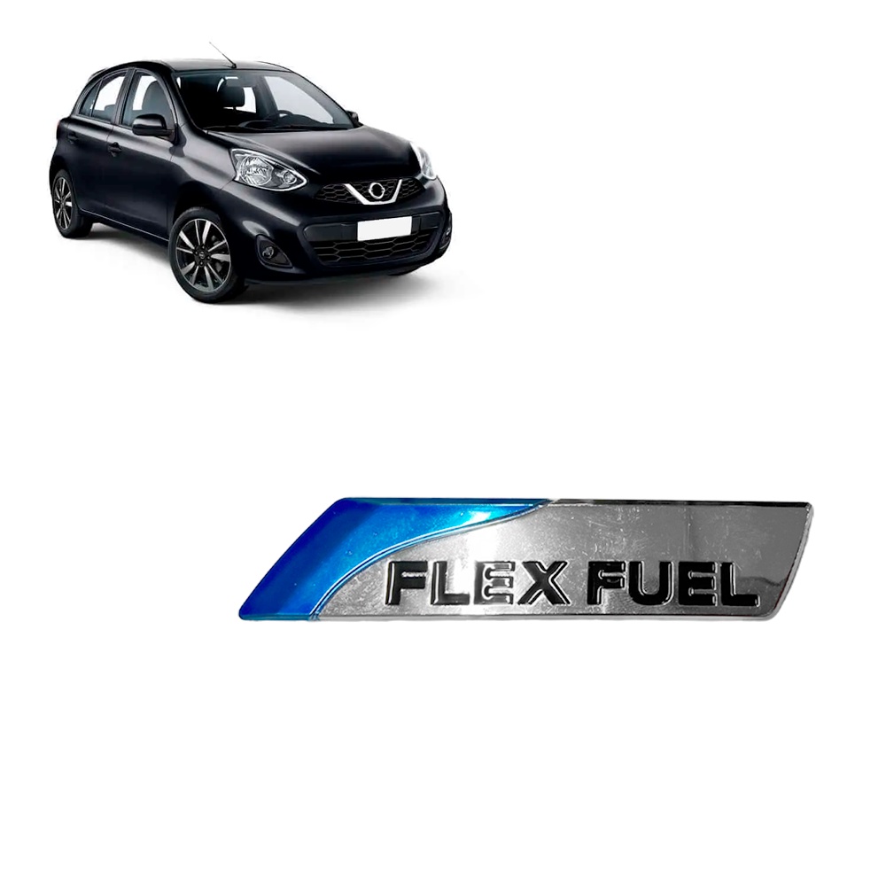 Emblema Flex Fuel Traseira Versa Livina March Traseira