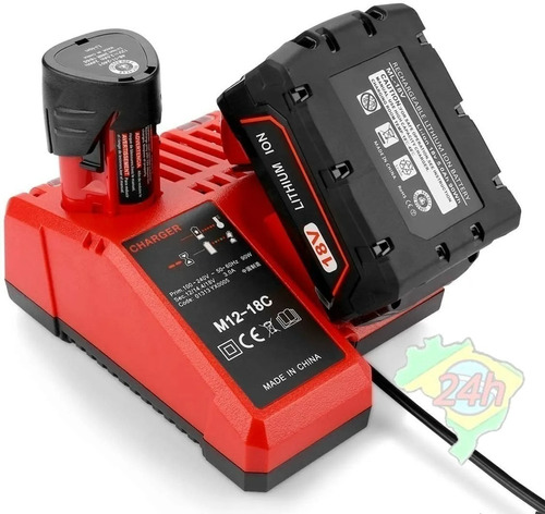 m12-18c carregador de bateria li-ion milwaukee 12v 14.4 18v