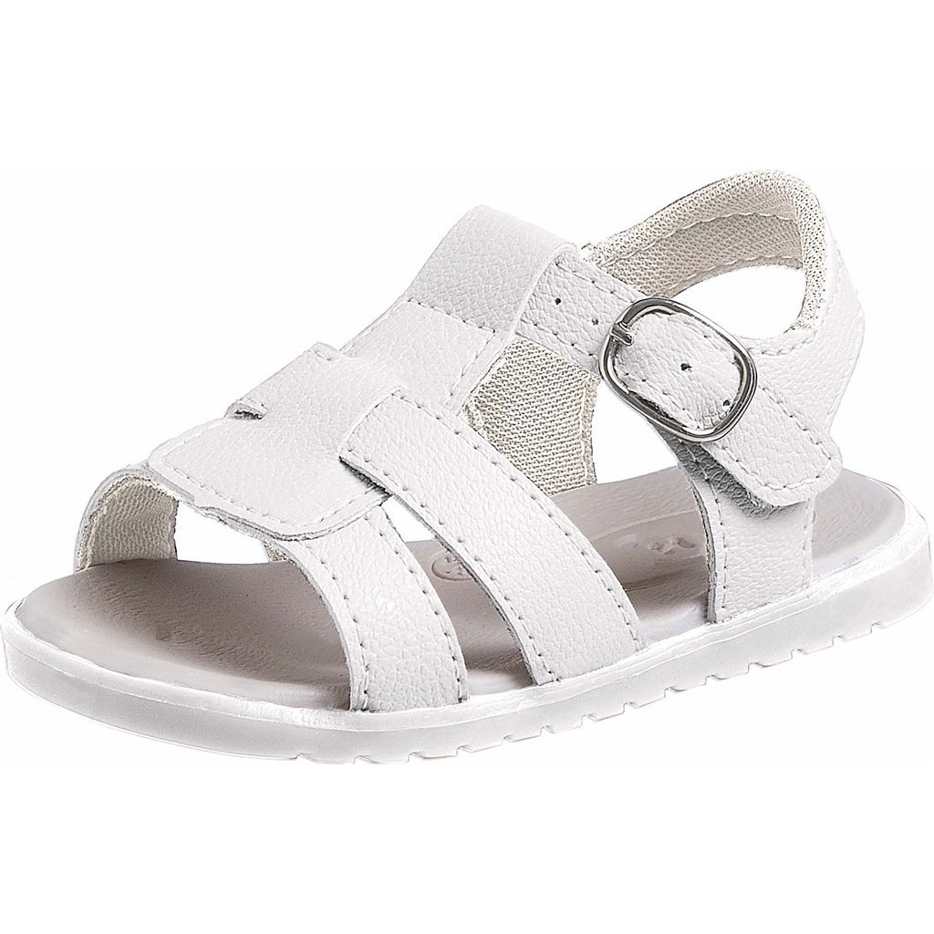 Sandália Infantil Bebê VIA BABY  Branco Fivela