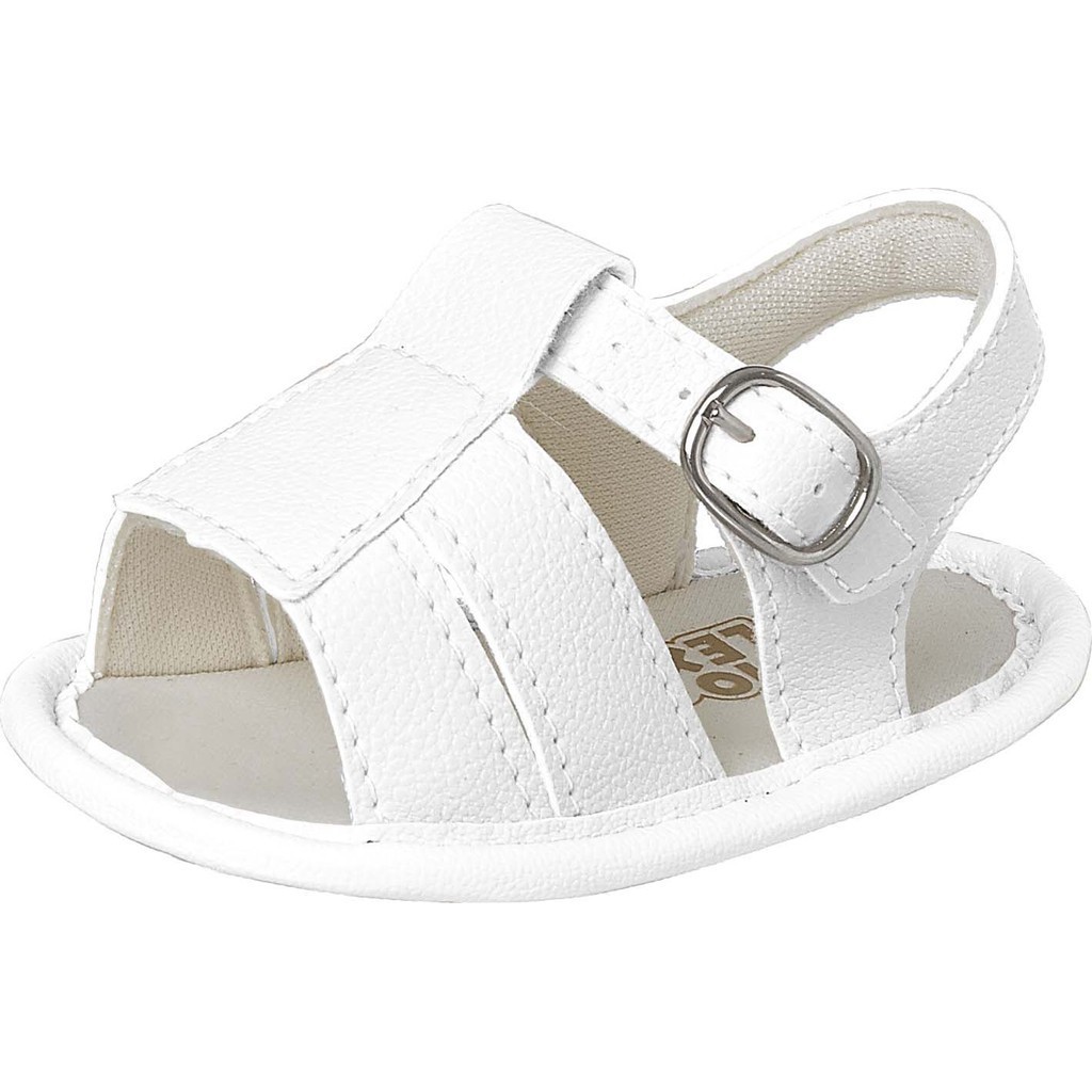 Sandália Infantil BeBê VIA BABY Branco com Fivela