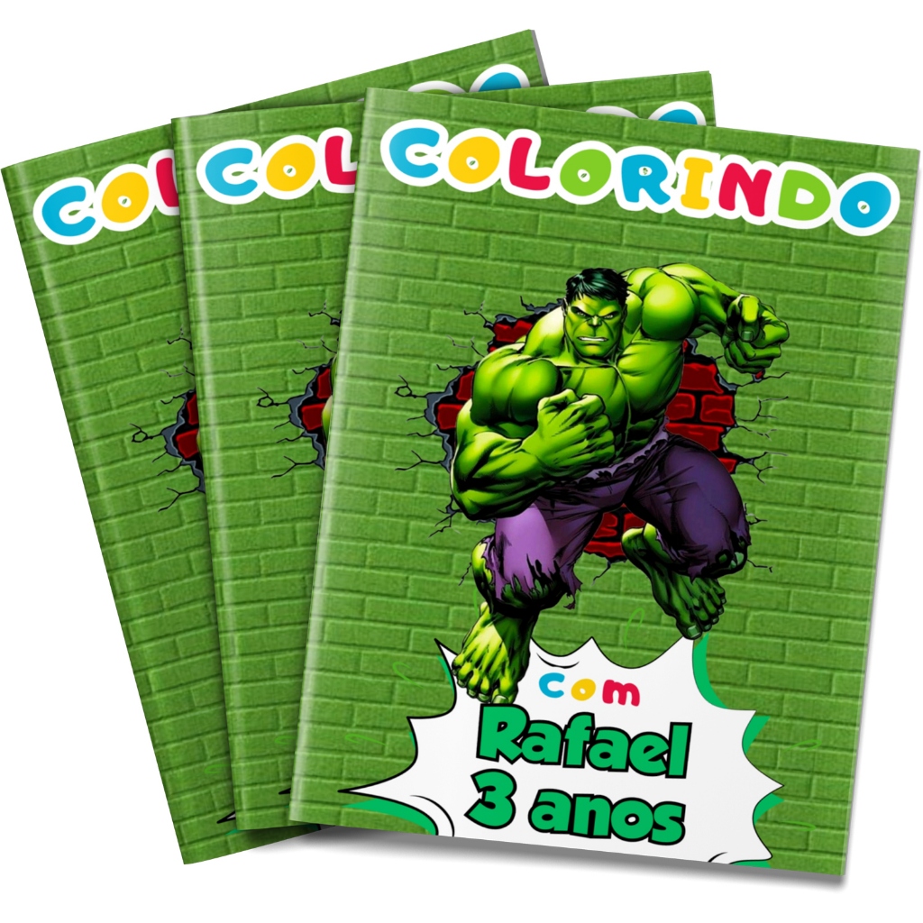 Livro de Colorir Hulk Lembrancinha personalizada