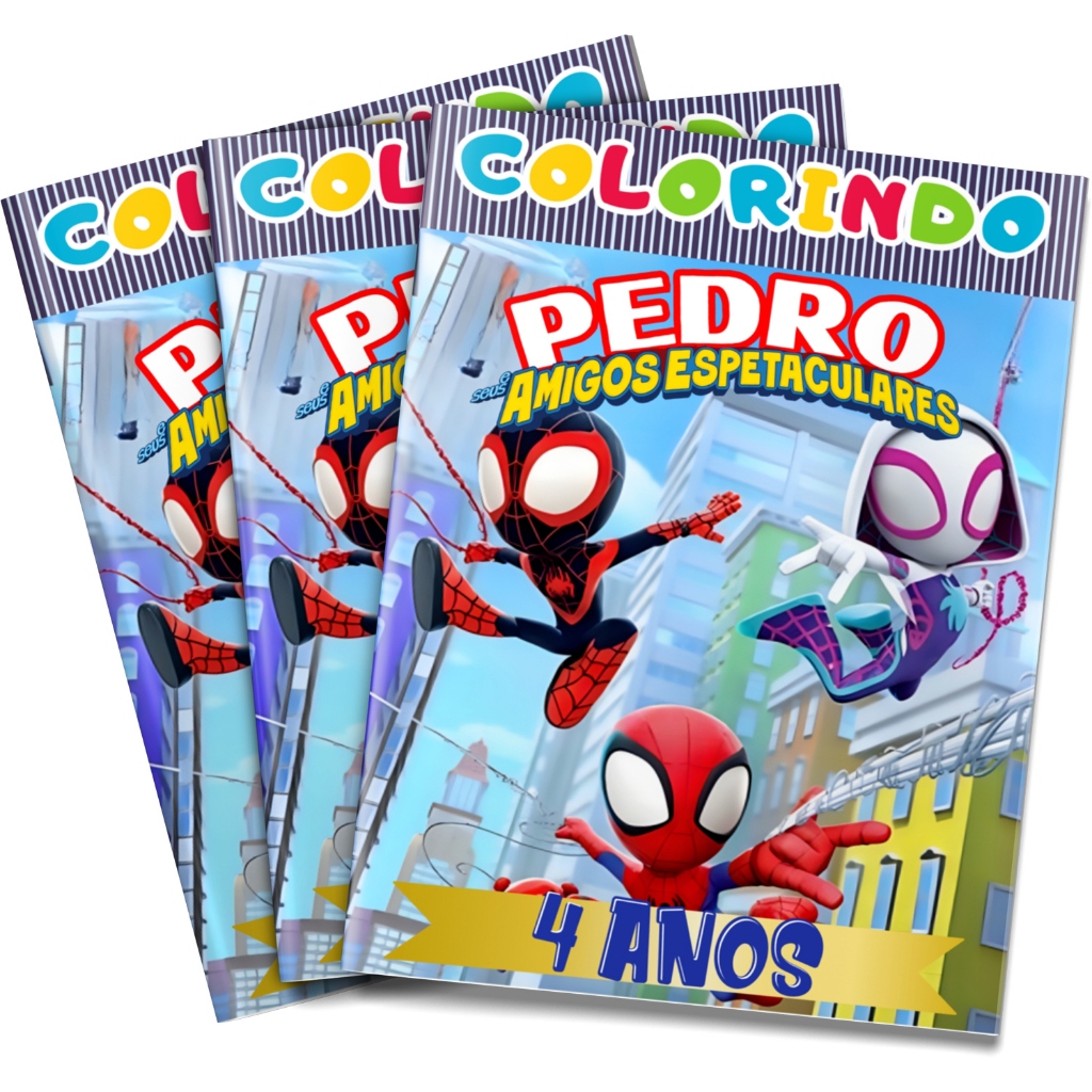 Livro de Colorir Homem Aranha e seus amigos Espetaculares Lembrancinha personalizada