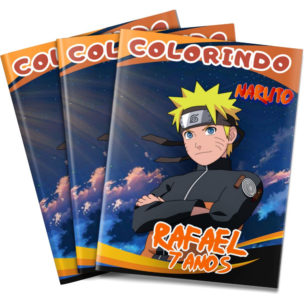 Livro de colorir Naruto Lembrancinha personalizada em Oferta na Shopee