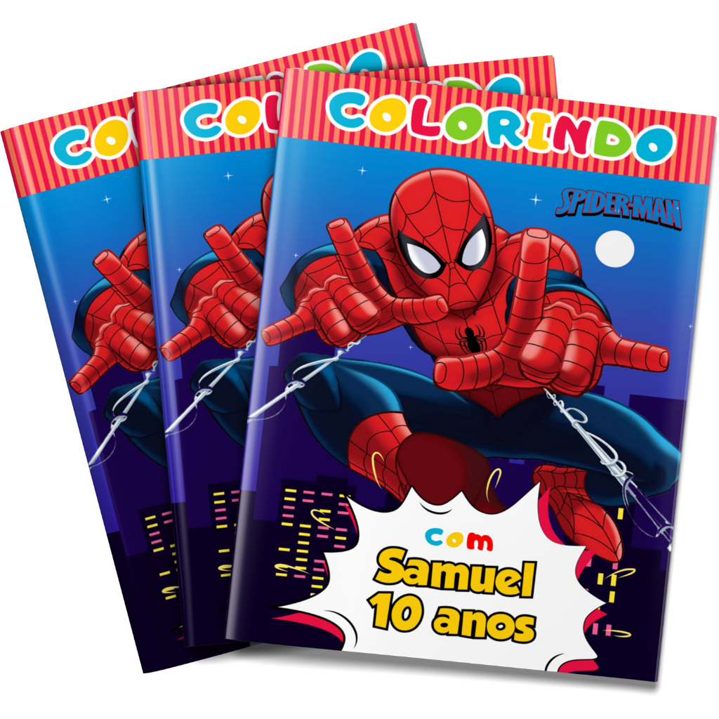 Livro de colorir Homem-Aranha Lembrancinha personalizada