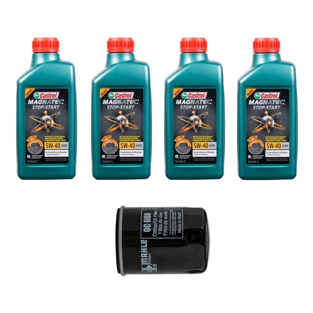 Kit Troca Óleo Castrol 5w40 Renault Logan 1.0 2007/2017 em Oferta na Shopee