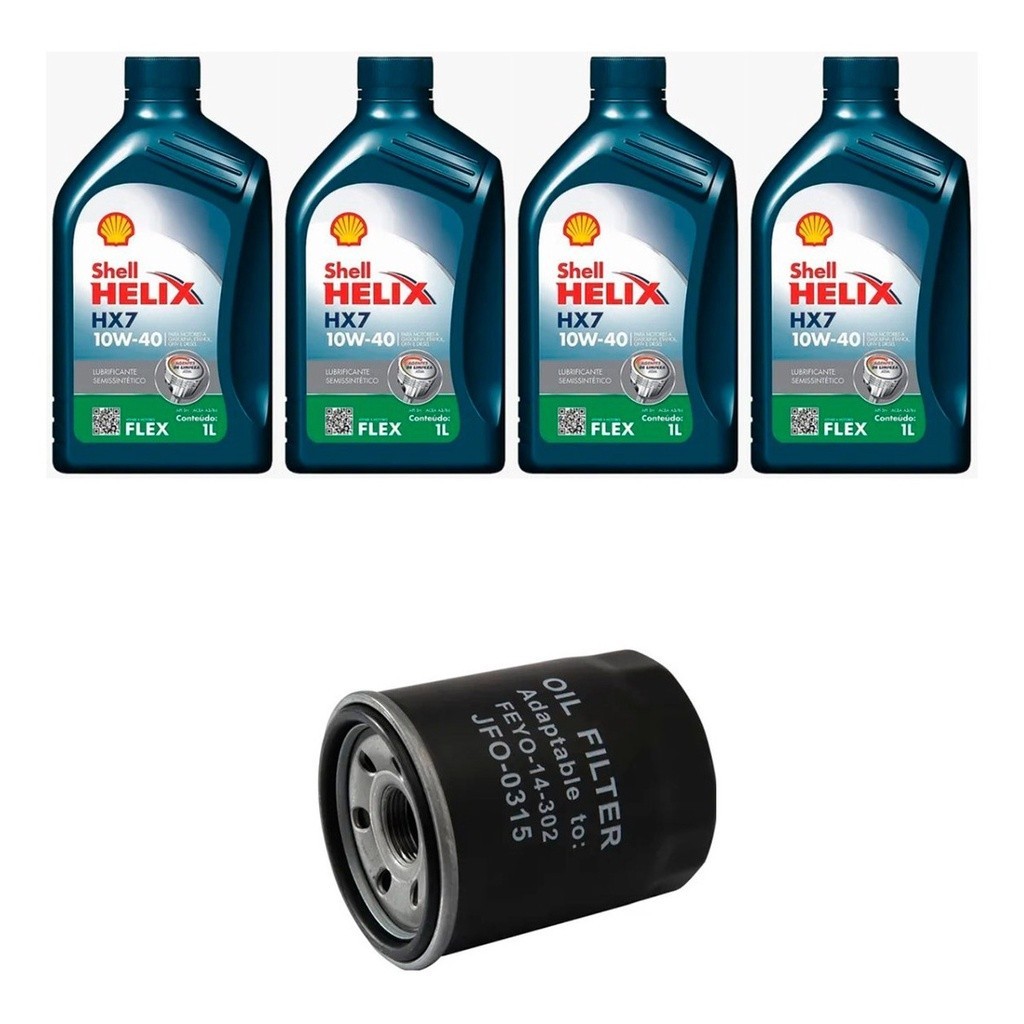 Kit Troca Óleo Shell 10w40 Jac T5 1.5 16v Jet Flex 2016/ em Oferta na Shopee