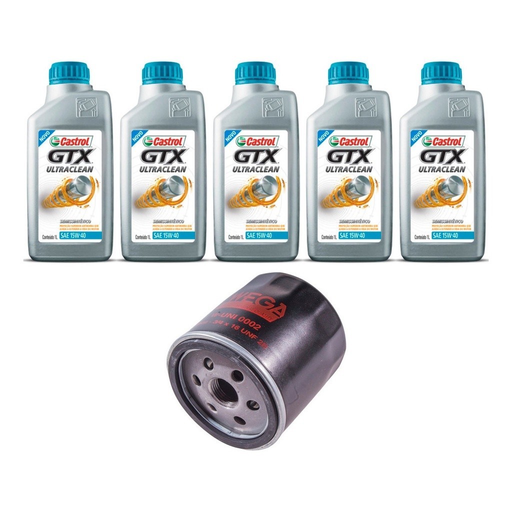 Kit Troca Óleo Castrol GTX 15w40 Mercedes 230E 2.3 M 87/92 em Oferta na Shopee