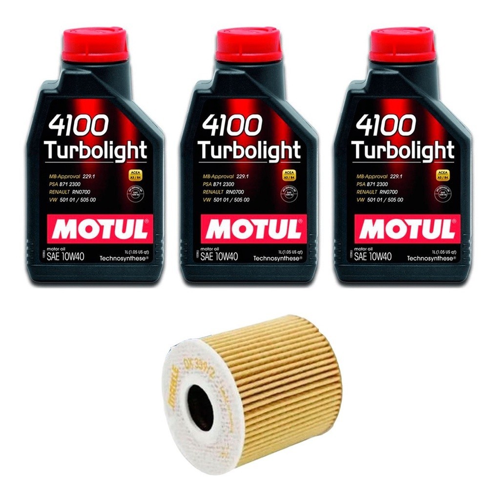 Kit Troca Óleo Motul 10w40 Peugeot 206 1.4I 8v 2006/2010 em Oferta na Shopee