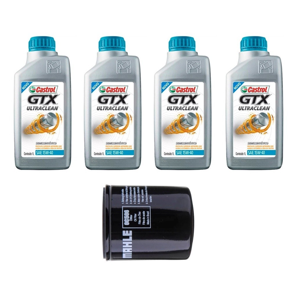 Kit Troca Óleo Castrol 15w40 Fiesta 1.0 1.3 1.4 Endura 95/00