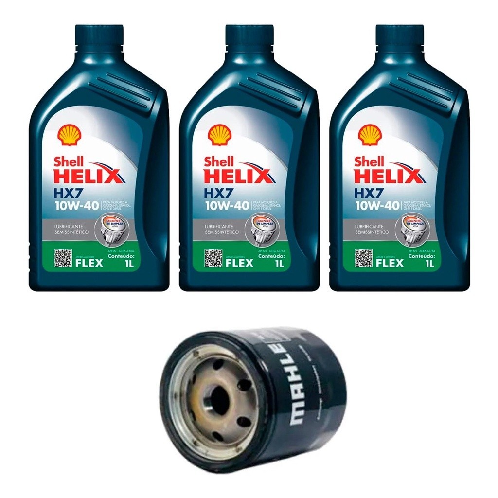 Kit Troca Óleo Shell 10w40 Peugeot 205 1.4I 8v 1993/2000