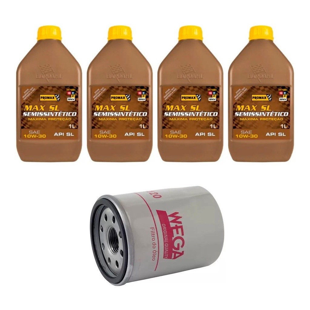 Kit Troca Óleo Bardahl 10w30 Honda Civic 1.7 16v 2001/2006