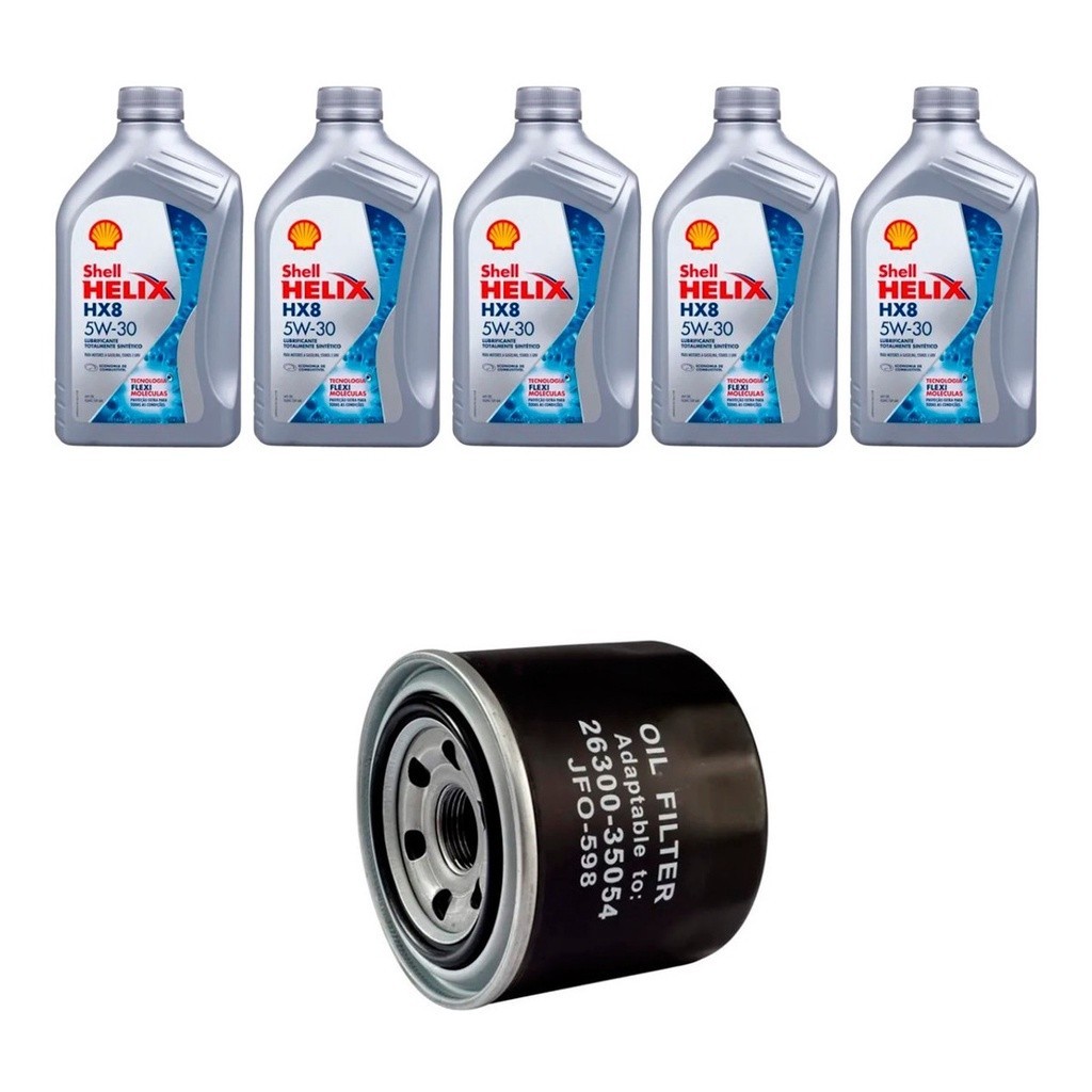 Kit Troca Óleo Shell 5w30 Subaru Impreza Wrx Sti 2.0 00/03
