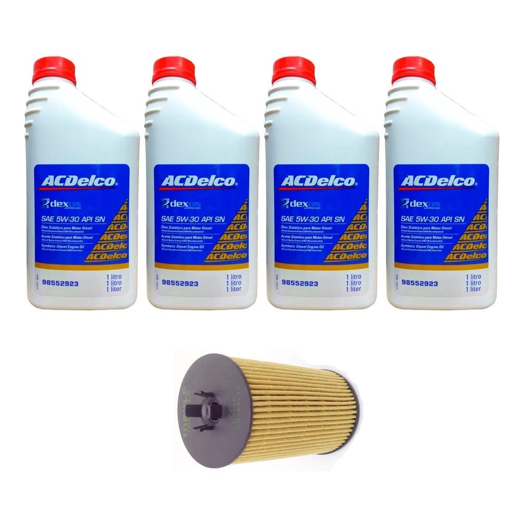 Kit Troca Óleo Acdelco 5w30 Tracker 1.8L Ecotec 6 2013/2016 em Oferta na Shopee