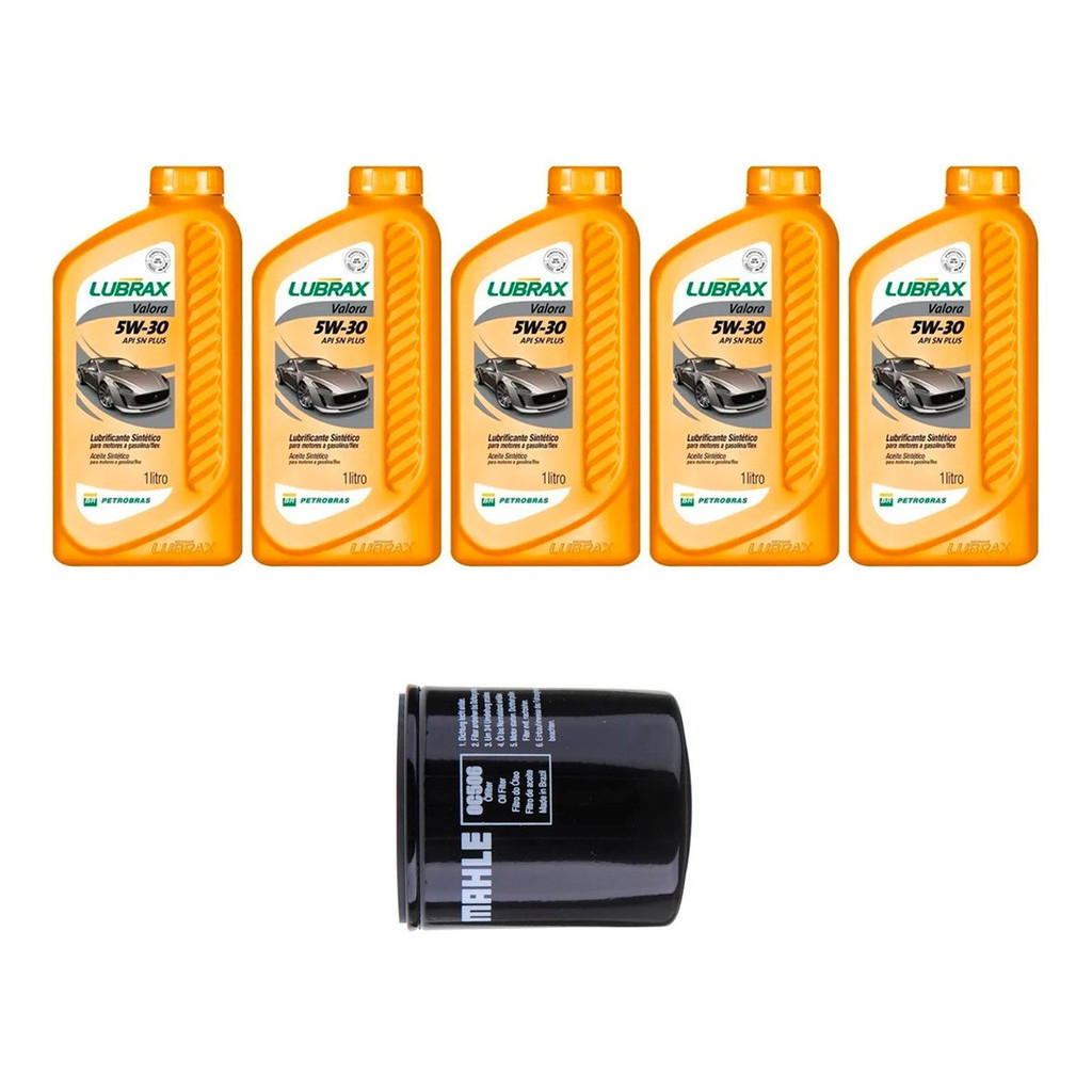 Kit Troca Óleo Lubrax 5w30 Ford Ecosport Focus Fiesta Ka Courier 1.6 8V Zetec 1999/2013