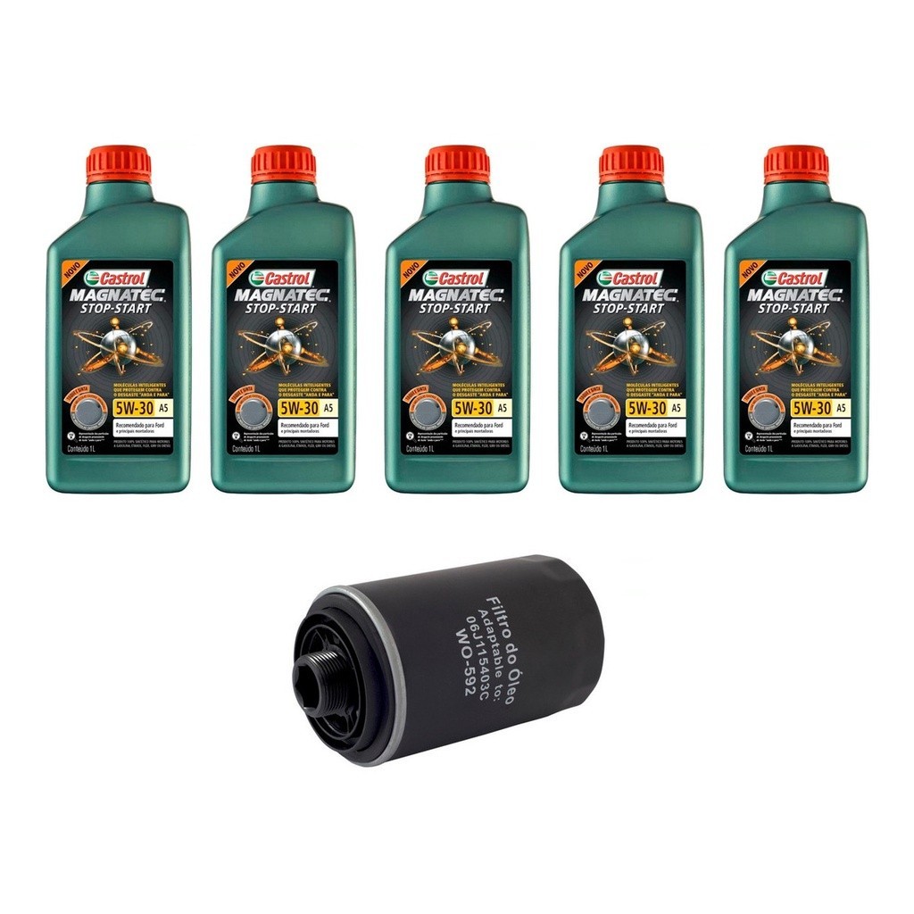 Kit Troca Óleo Castrol 5w40 Audi A4 TSFI 2.0 211cv 2013/2016 em Oferta na Shopee