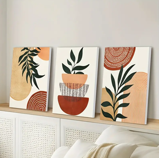 Quadros decorativos Conjunto de 3 Peças Boho Chic Geométrico de Folha de Palmeira Decoração  Casa, Quarto, Escritório em Oferta na Shopee