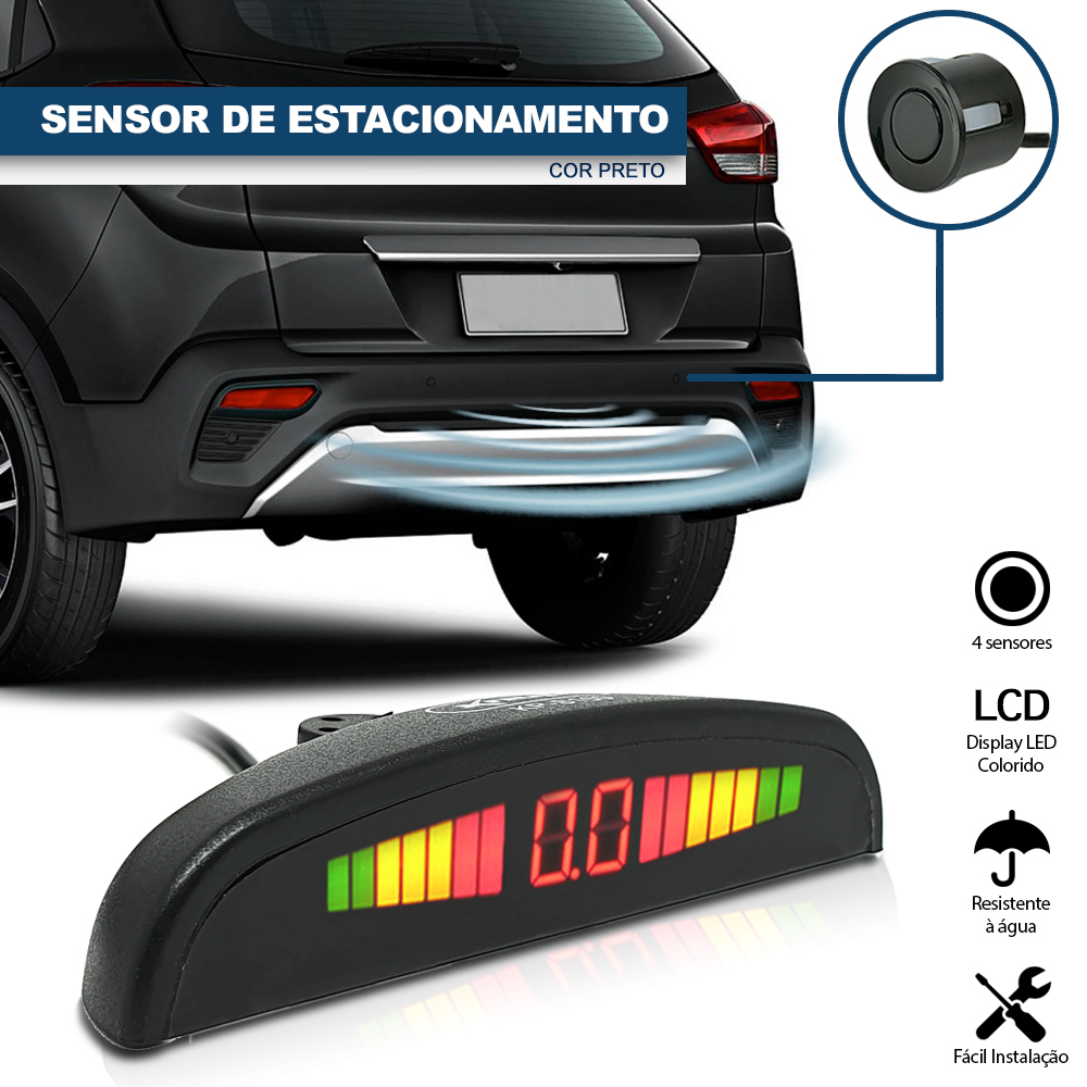 Sensor de Ré Traseiro Preto Aviso Aproximação Volkswagen Amarok 2011 2012 2013 2014