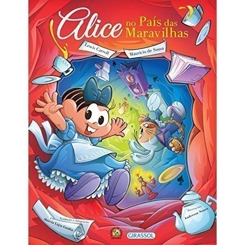 Livro Turma da Mônica Alice no País das Maravilhas de Lewis Carroll