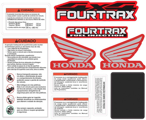 Kit Adesivos Completo compatível Fourtrax 420 2008 à 2013 em Oferta na Shopee