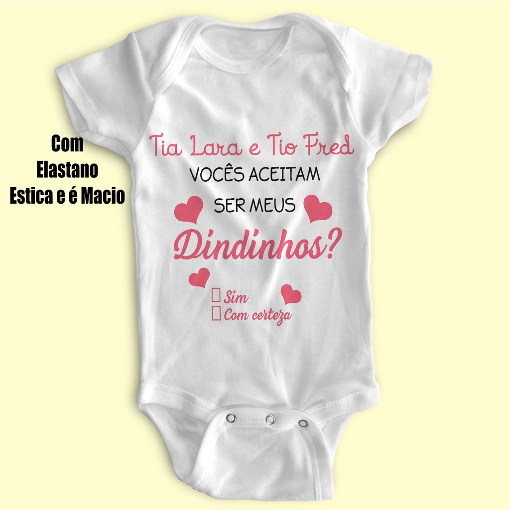 Body Bebe Personalizado - Aceitam Meus Padrinhos? 001 em Oferta na Shopee