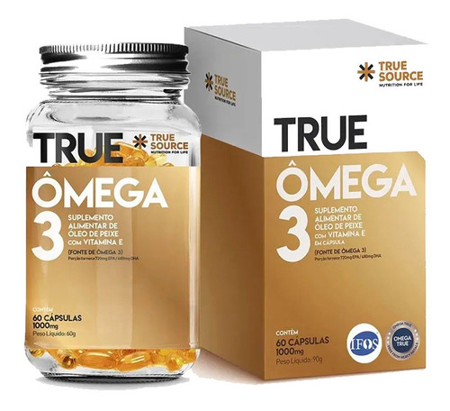 True Ômega 3 Oléo De Peixe C Vitamina E 60caps True Source