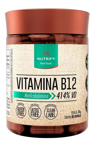 Vitamina B12 Metilcobalamina 414% 60 Caps - Nutrify Sabor Cápsulas