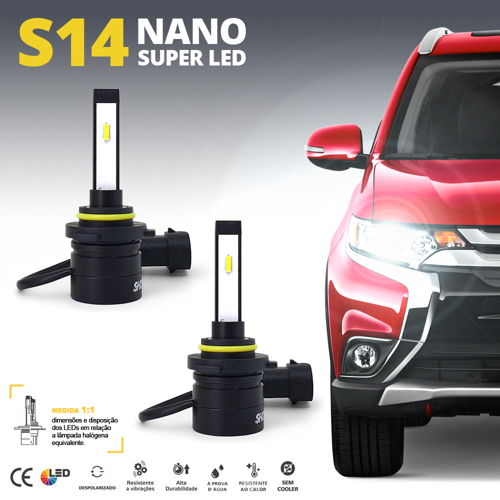 Par Lâmpadas HB4 Farol Milha Spacefox 2010 2011 2012 2013 Super Led Mini Nano 6000k S14