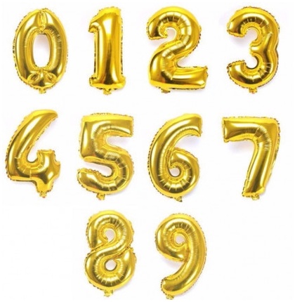Balão Metalizado Números Cor Dourada Decoração e Festas Tamanho 40cm em Oferta na Shopee