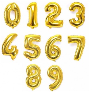 Balão Metalizado Números Cor Dourada Decoração e Festas Tamanho 40cm em Oferta na Shopee